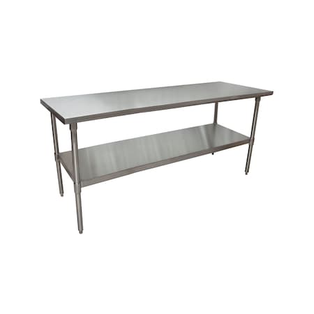 Stainless Steel Work Table With Stainless Steel Undershelf 72Wx24D
